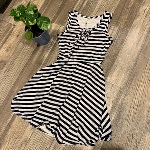 White and Navy Striped Modcloth Dress